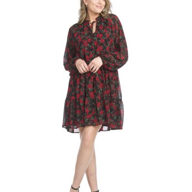 Rose Printed Flowy Dress
