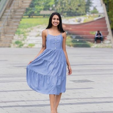 Denim Blue Spaghetti Strip Dress