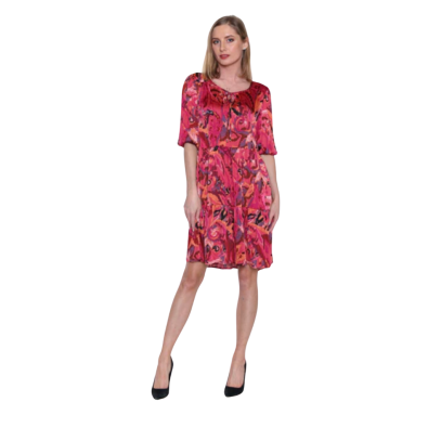 Fuchsia dress with sleeves