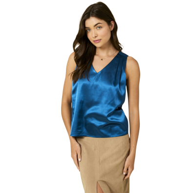 Sleeveless beautiful vneck satin top