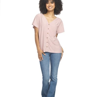 Eyelet blouse with buttons