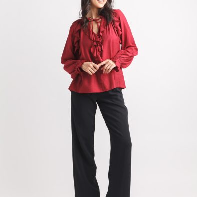 Long Sleeves Satin Blouse