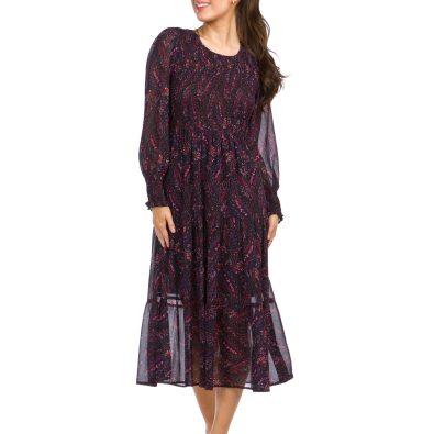 Paisley Print Dress with Long sleeves