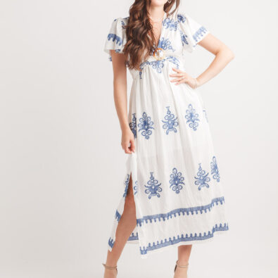White Boho style summer dress