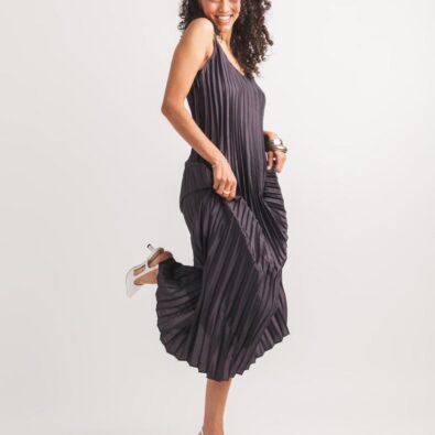 Permanet Pleated Maxi Dress