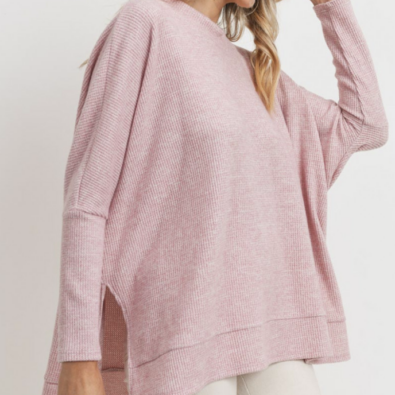 Boxy Fit Round Neck Mini Thermal knit sweater